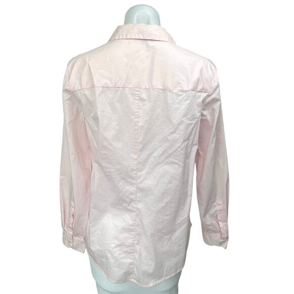 H&M Women's Pink Long Sleeve Pocket Collared Button Down Shirt Top Size 10 - Picture 2 of 4